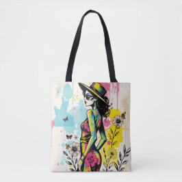 Bolsa Tote Jardim do Pôr do Sol Moda Arte Dupla Face 🌺