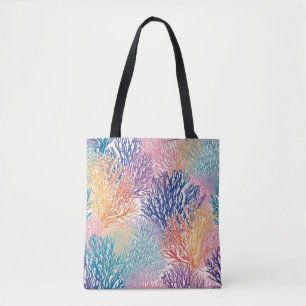 Bolsa Tote Jardim do Ventilador do Mar Arco-Íris - Saco de To