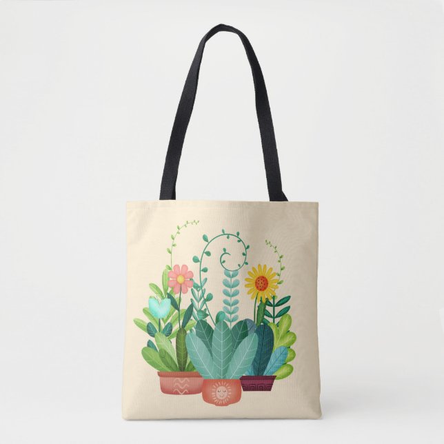 Bolsa Tote Jardim Feliz Pequeno (Frente)