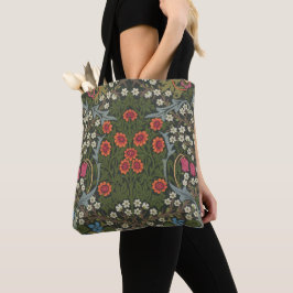 Bolsa Tote Jardim Flor Clássica de Amieiro Preto William Morr