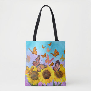 Bolsa Tote Jardim Flor das Borboletas Lindo-Sol