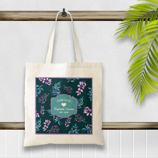 Bolsa Tote Jardim Floral de Aquarela Bonito