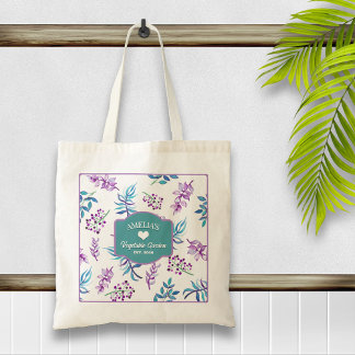 Bolsa Tote Jardim Floral de Aquarela Bonito