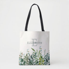 Bolsa Tote Jardim - Folhas Botânicas De Aquarela Personalizad