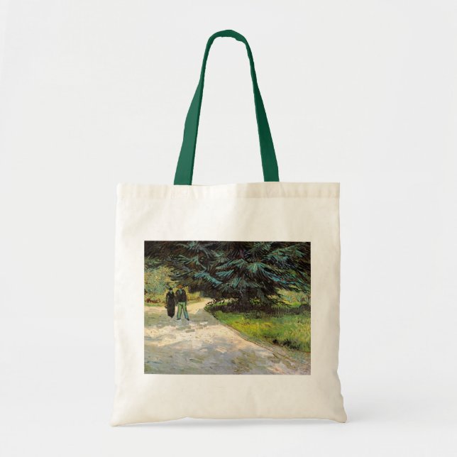 Bolsa Tote Jardim Público com Casal de Vincent van Gogh (Frente)