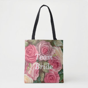 Bolsa Tote Jardim Rosa vitoriano - Buquê de casamento