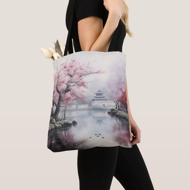 Bolsa Tote Jardim Sakura Tradicional (Close Up)