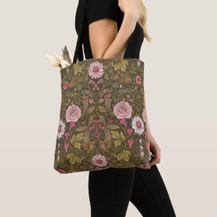 Bolsa Tote Jardim selvagem em café marrom