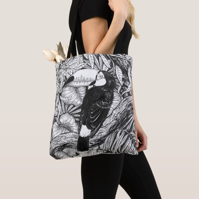 Bolsa Tote Jardim tropical tucano (Close Up)
