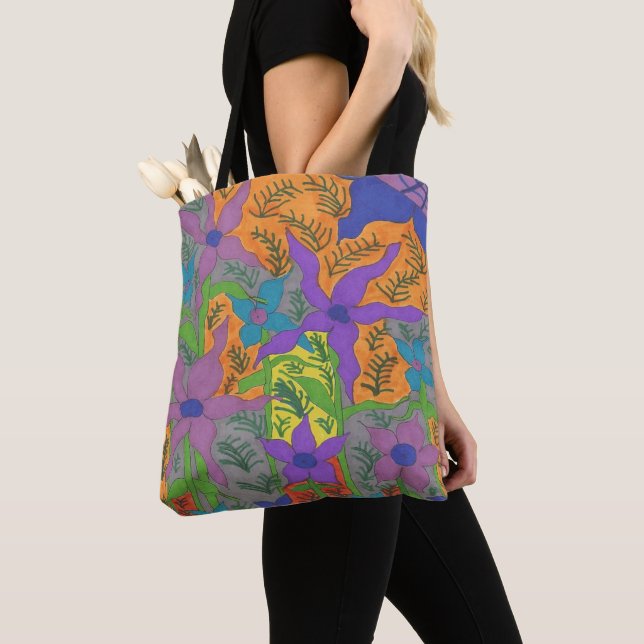 Bolsa Tote Jardim Violeta Boêmia (Close Up)