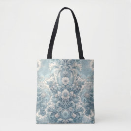 Bolsa Tote Jardim Vitoriano em Azul | Vintage Barroco Floral
