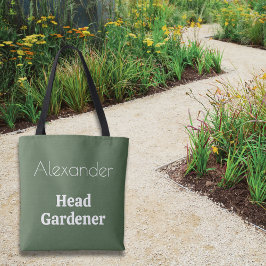 Bolsa Tote Jardineiro Chefe Verde Personalizado Tema Jardinag
