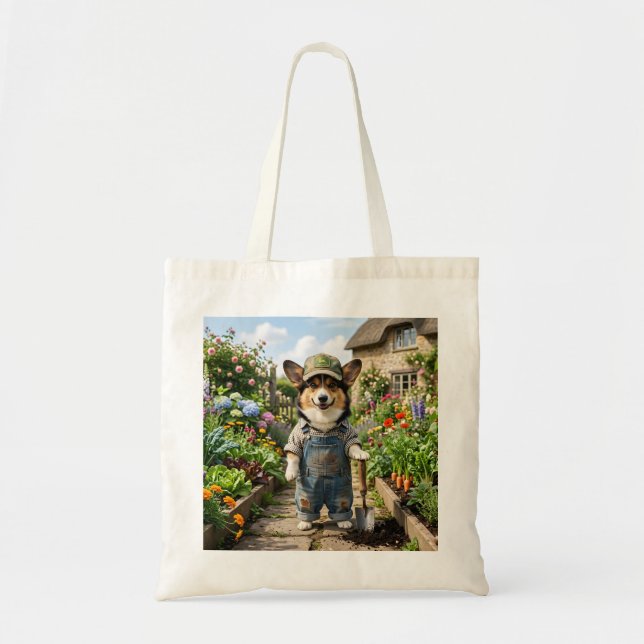 Bolsa Tote Jardineiro Corgi (Frente)