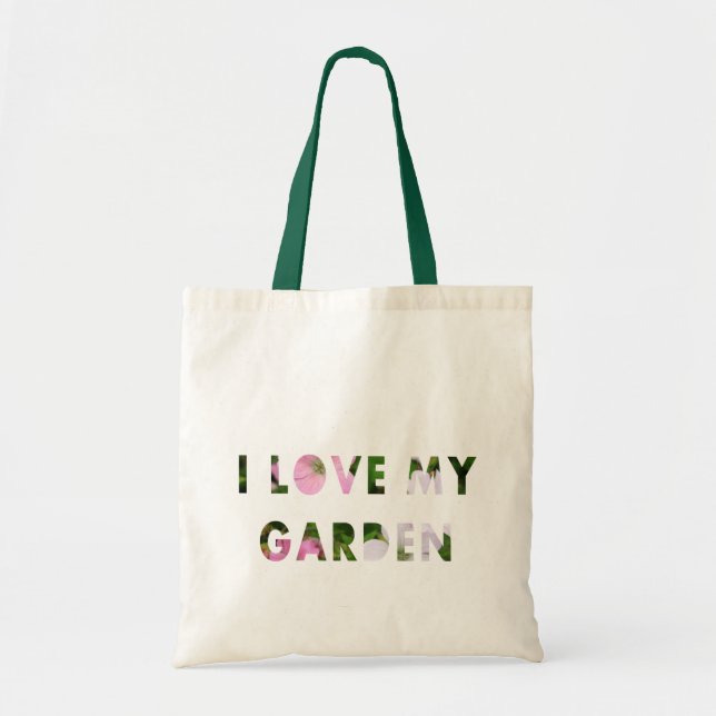 Bolsa Tote Jardineiro Eu Amo Meu Texto Floral De Jardim (Frente)