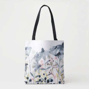 Bolsa Tote Jardins Camadas - Flores de Cores Aquáticas