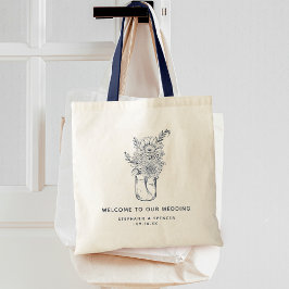Bolsa Tote Jarros de Pedra com Flores Silvestres Boas-Vindas 