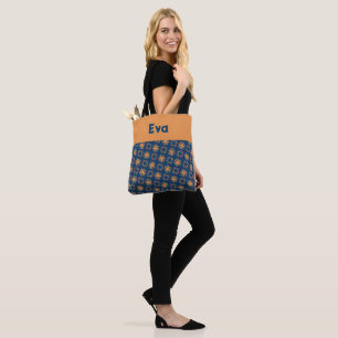 Bolsa Tote Jasper Orange e Soeo Blue Flower