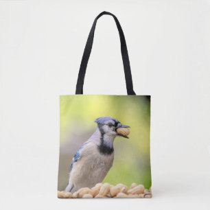 Bolsa Tote Jay azul com amendoim