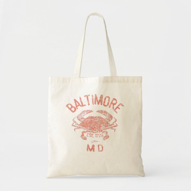 Bolsa Tote JCombs Baltimore, Maryland, Chesapeake Blue Crab (Frente)