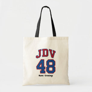 Bolsa Tote JDV 48 Estilo Varsity Retro Monograma Esportivo Vi
