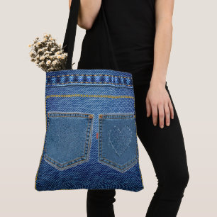 Bolsa Tote Jeans azuis com aparência Carregar