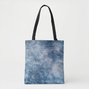 Bolsa Tote Jeans Azuis Denim, Fundo Texturizado.