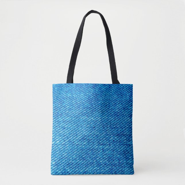 Bolsa Tote Jeans azuis do tecido Denim (Frente)
