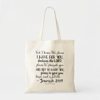 Bolsa Tote Jeremiah 29:11 Bíblia cristã Faith Tote Bag