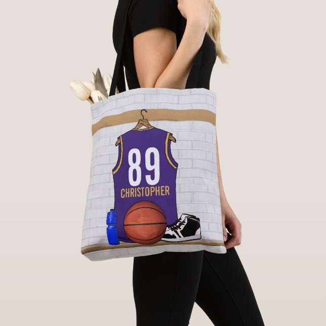 Bolsa Tote Jersey Personalizada de Basquete (PG) (Close Up)