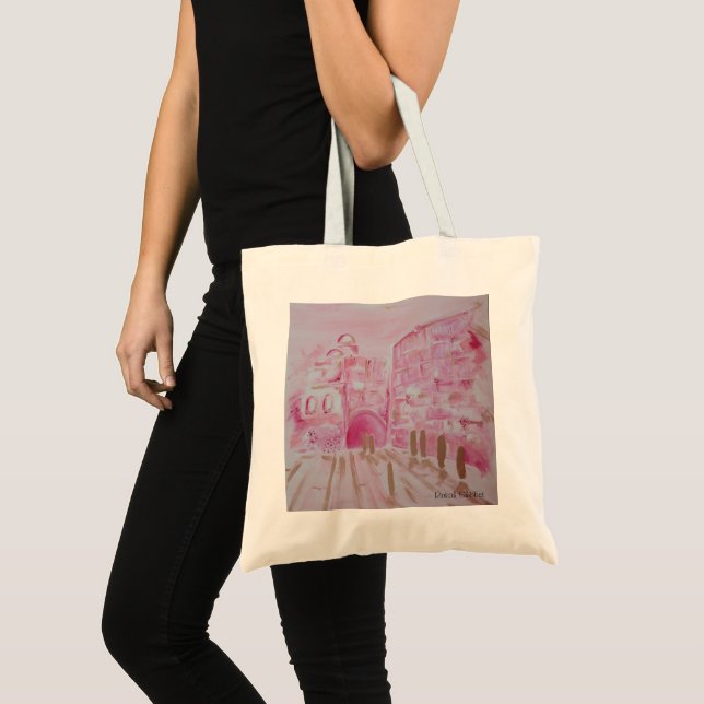 Bolsa Tote Jerusalem in Pink and Gold  (Frente (produto))