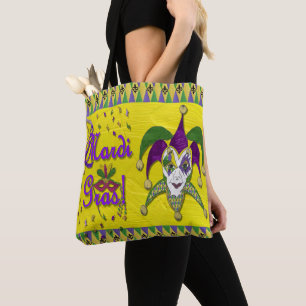 Bolsa Tote Jester Mask Mardi Gras Harlequin Party Art Impress