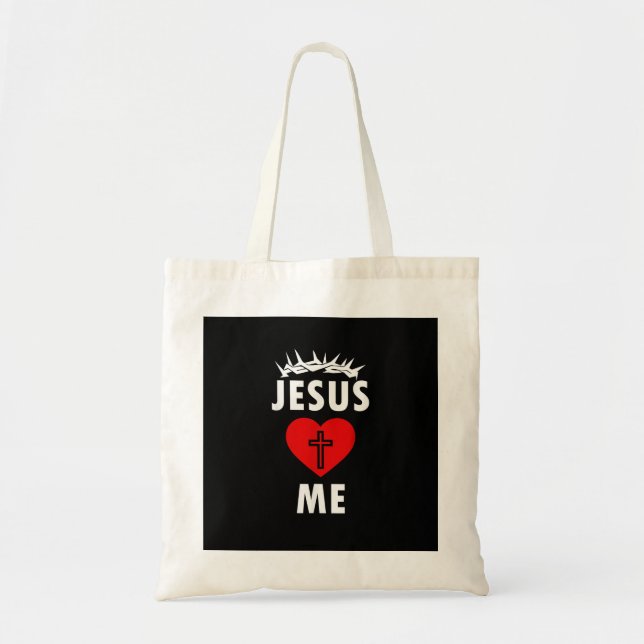 Bolsa Tote Jesus Ama ME Cristão Religioso (Frente)