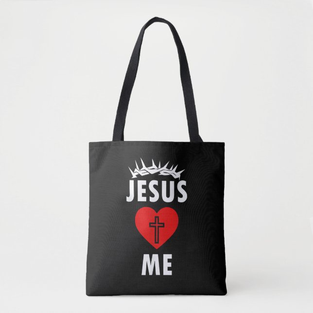 Bolsa Tote Jesus Ama ME Cristão Religioso (Frente)