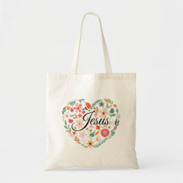 Bolsa Tote Jesus Boho Christian Heart Motif Inspirational