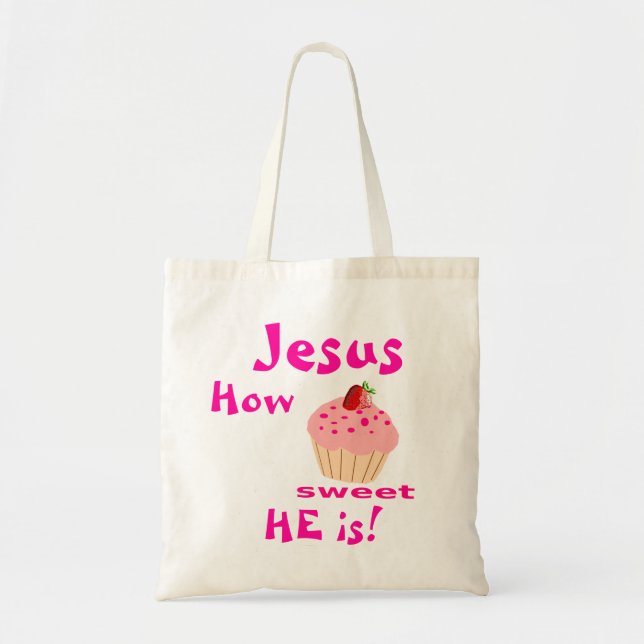 Bolsa Tote Jesus Como ele é doce, Bíblia, personalize-o (Frente)