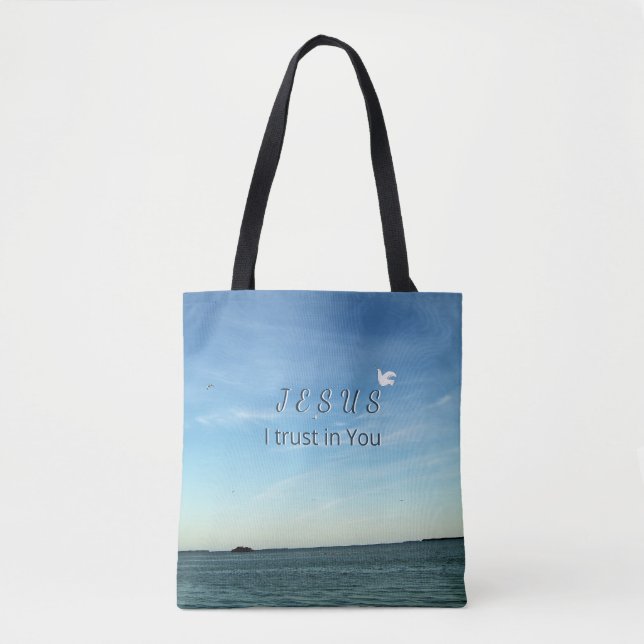 Bolsa Tote Jesus & Dove Peaceful Sky Artwork (Frente)
