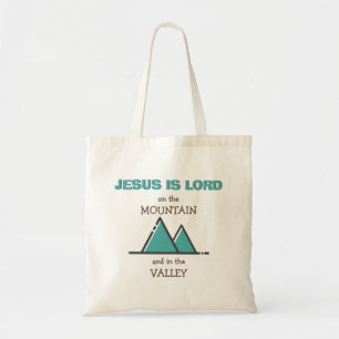 Bolsa Tote JESUS É SENHOR Em Mountain In Valley Custom TEAL