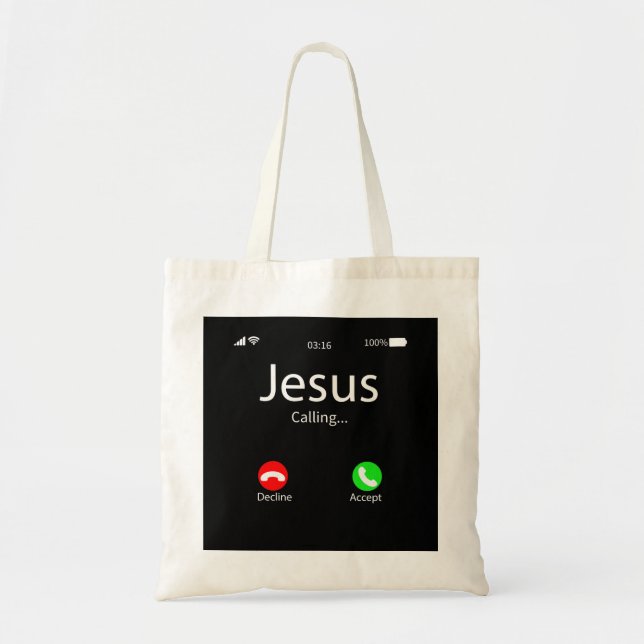 Bolsa Tote Jesus Está Chamando Cristão (Frente)