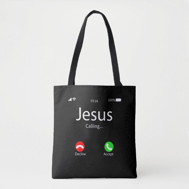 Bolsa Tote Jesus Está Chamando Cristão (Frente)