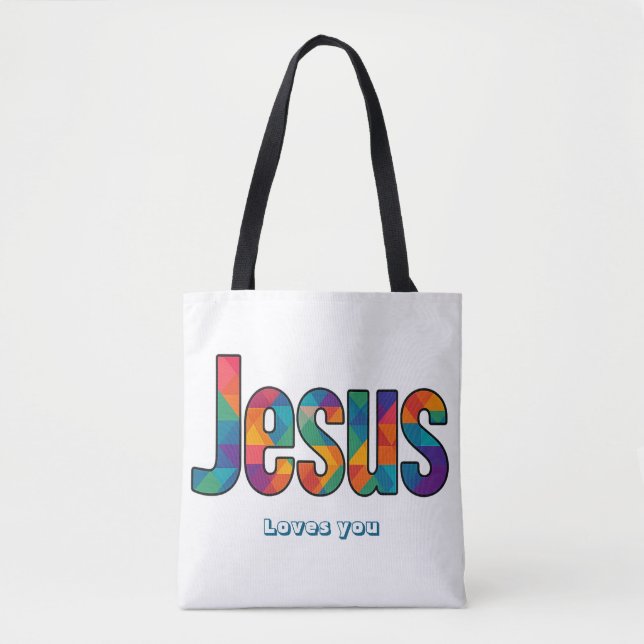 Bolsa Tote Jesus geometric pattern  (Frente)