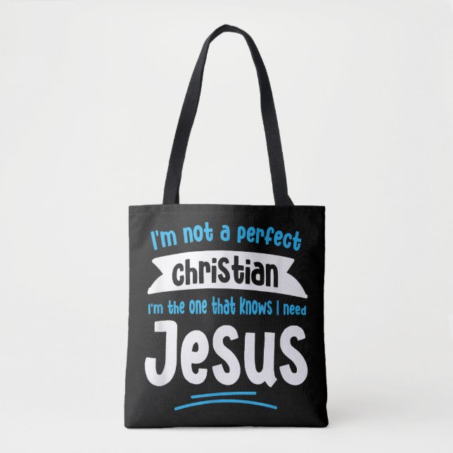 Bolsa Tote Jesus Homens Mulheres Brincadeiras Bíblias Cristãs (Frente)