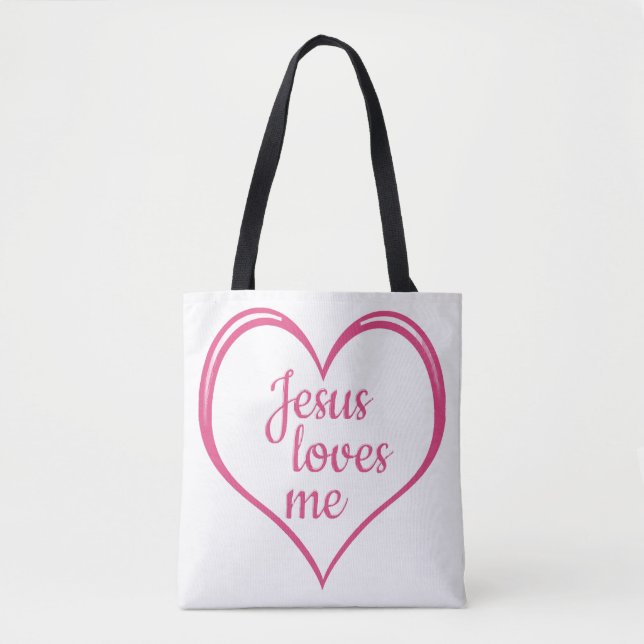 Bolsa Tote JESUS ME AMA no Coração (Frente)