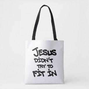 Bolsa Tote Jesus Não Tentou Se Encaixar Graffiti Grunge Engra