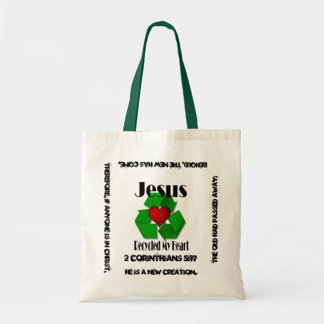 Bolsa Tote Jesus recicl meu coração (Frente)