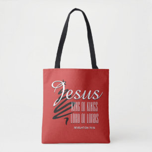 Bolsa Tote JESUS REI DOS REIS Natal Escritura Cristã