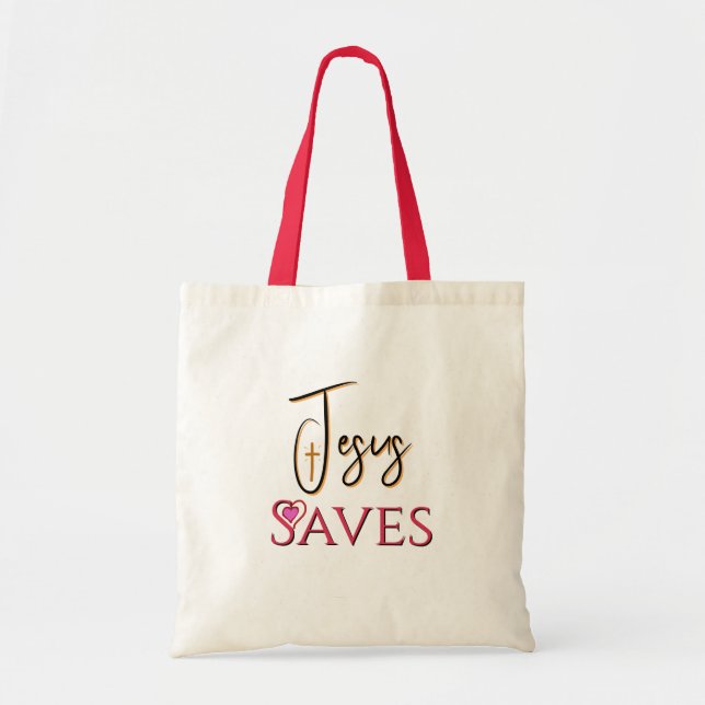 Bolsa Tote Jesus Salva Citação Cristã  (Frente)