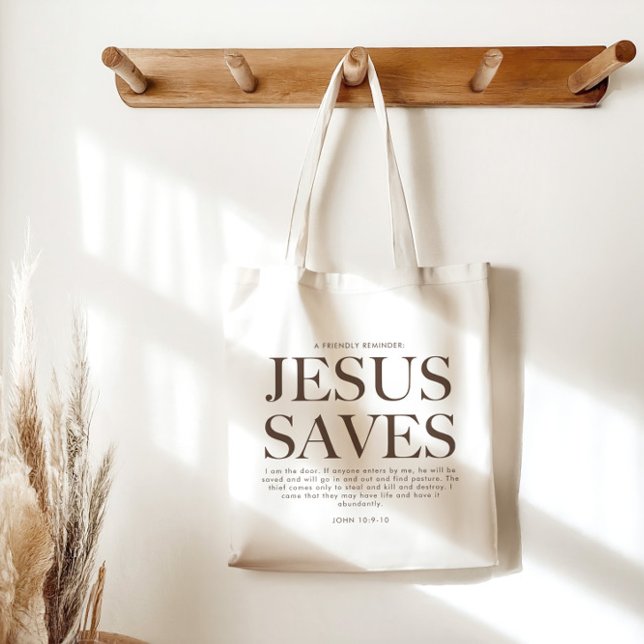 Bolsa Tote Jesus Salva | Estética Cristã Unisex (Criador carregado)