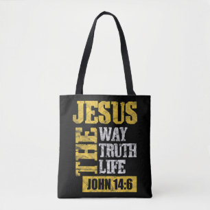 Bolsa Tote Jesus The Way Truth Life John 14:6 Bíblia cristã
