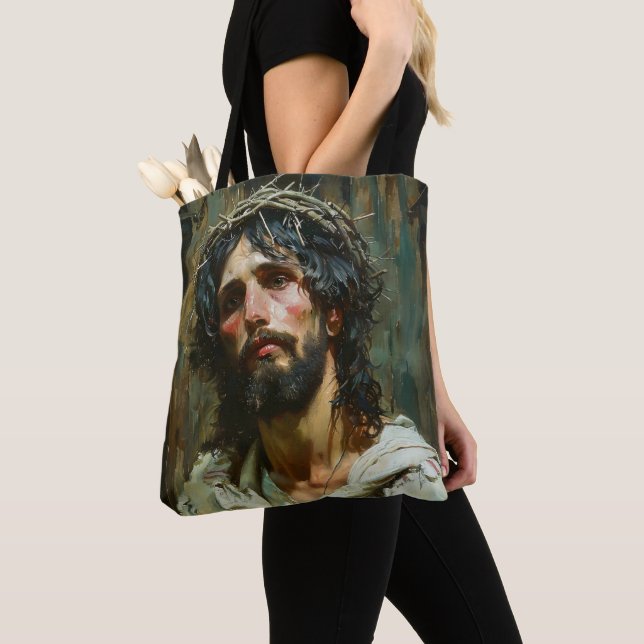 Bolsa Tote Jesus Triste na Coroa (Close Up)