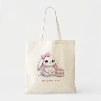 Bolsa Tote Jewel Cake Bunny - Pink Ribbon & Gemstone Sweet 